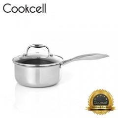 [Cookcell] 쿡셀 통3중 싱글 코팅 블랙에디션 IH 편수냄비 18cm