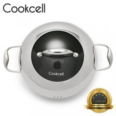 [Cookcell] 쿡셀 통3중 싱글 코팅 블랙에디션 IH 파티웍 30cm